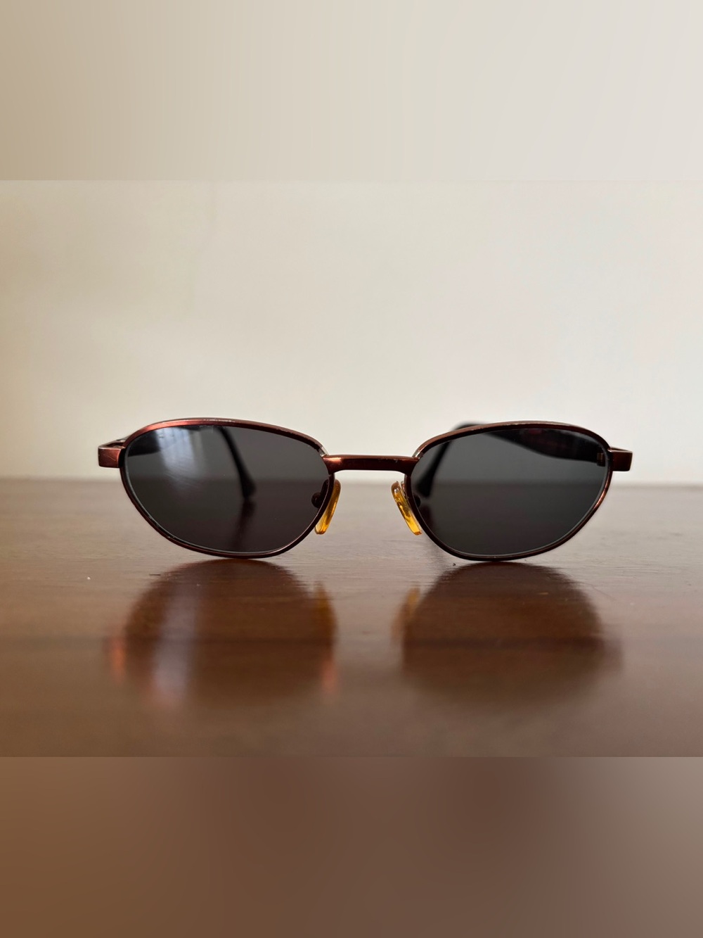 Unisex Donna Karan Brown Frame Sunglasses with Black Lenses
